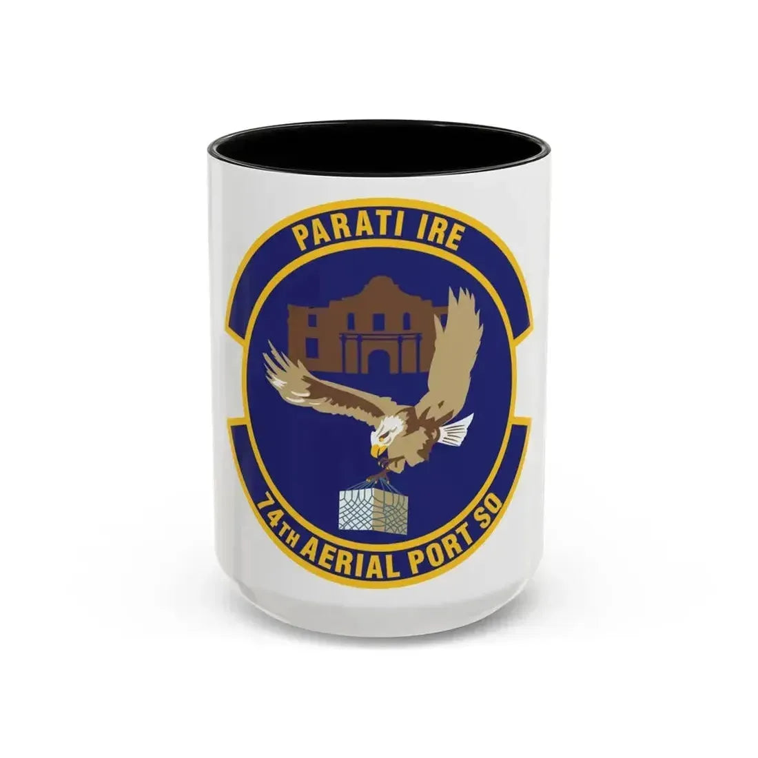 74th Aerial Port Squadron (U.S. Air Force) Accent Coffee Mug 15oz Black - Go Mug Yourself