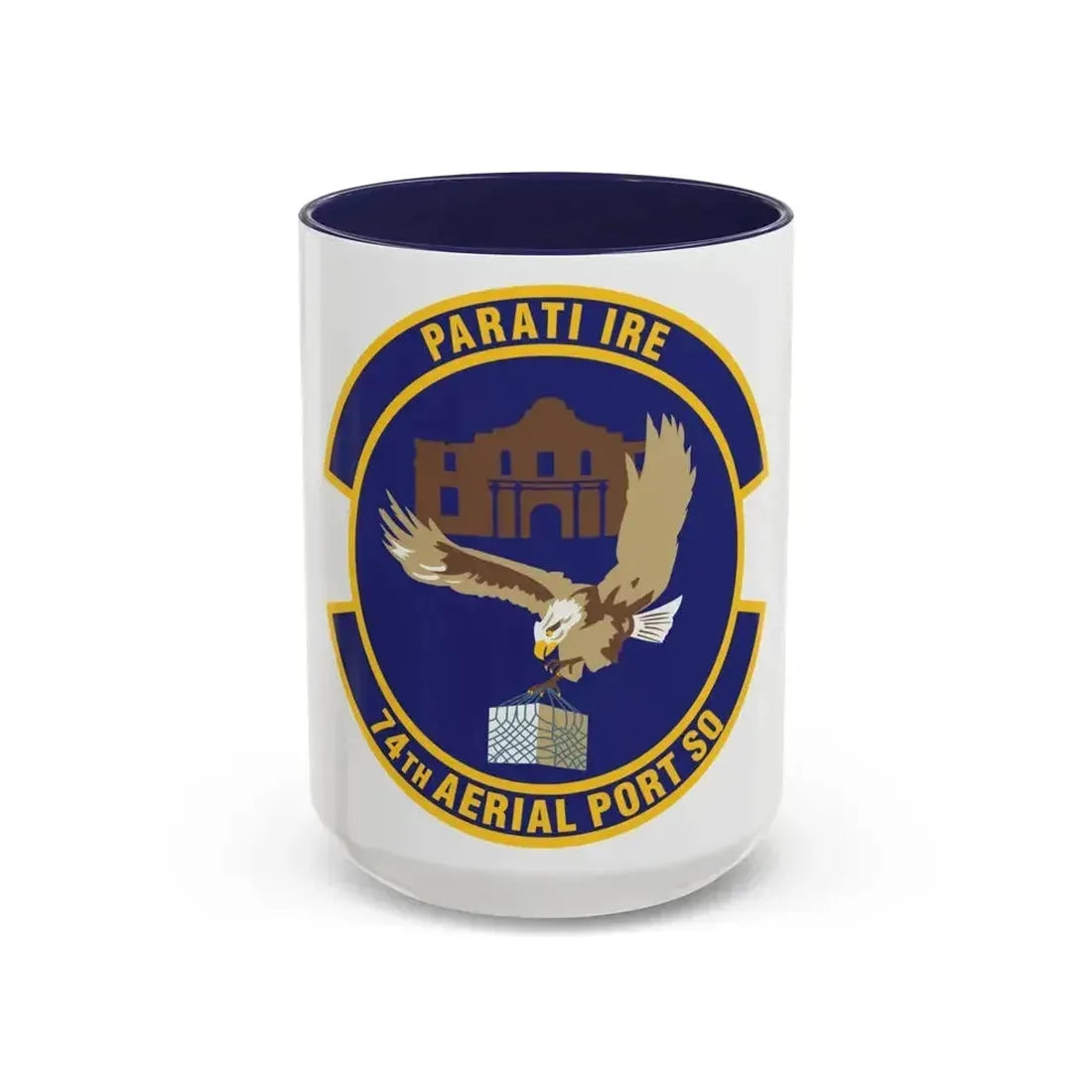 74th Aerial Port Squadron (U.S. Air Force) Accent Coffee Mug 15oz Navy - Go Mug Yourself