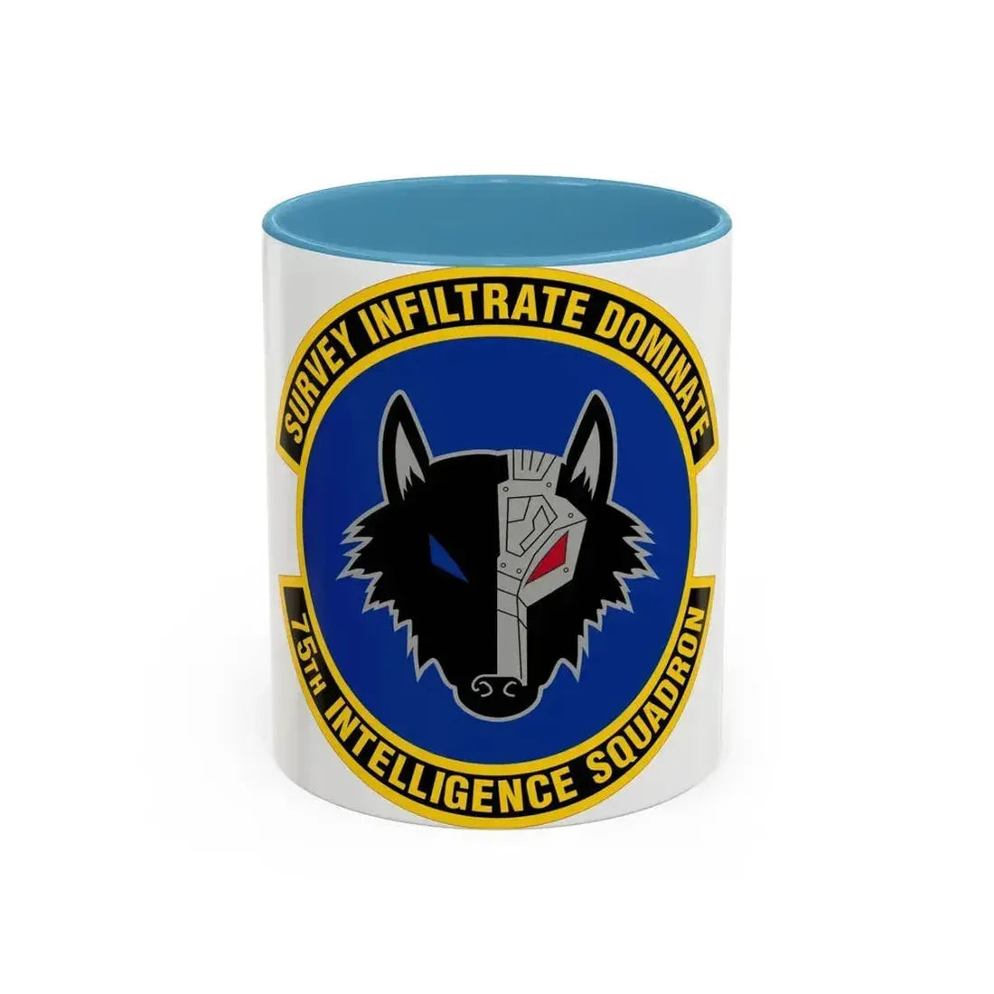 75 Intelligence Squadron ACC (U.S. Air Force) Accent Coffee Mug 11oz Light Blue - Go Mug Yourself