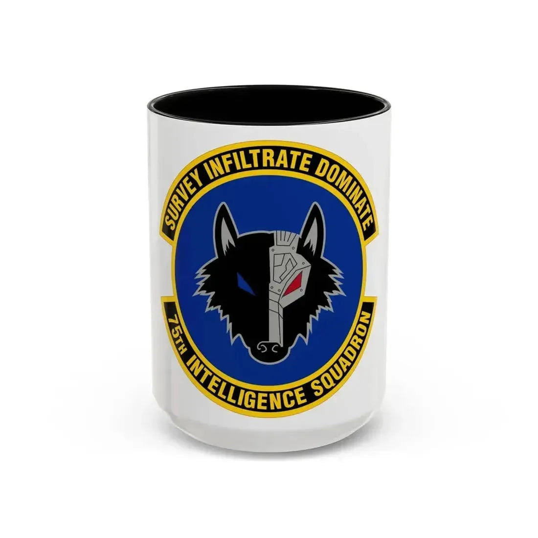 75 Intelligence Squadron ACC (U.S. Air Force) Accent Coffee Mug 15oz Black - Go Mug Yourself