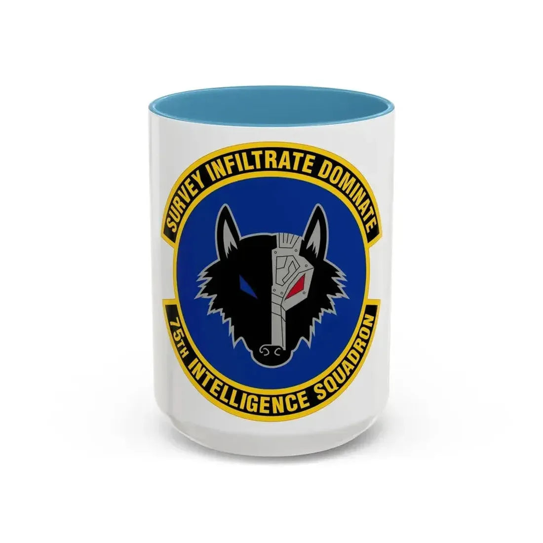 75 Intelligence Squadron ACC (U.S. Air Force) Accent Coffee Mug 15oz Light Blue - Go Mug Yourself