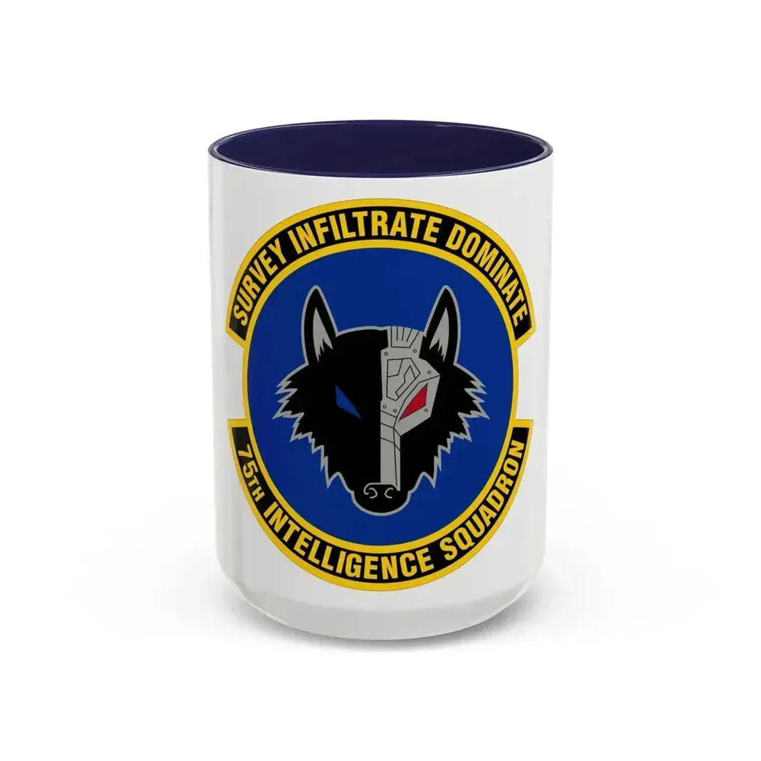 75 Intelligence Squadron ACC (U.S. Air Force) Accent Coffee Mug 15oz Navy - Go Mug Yourself