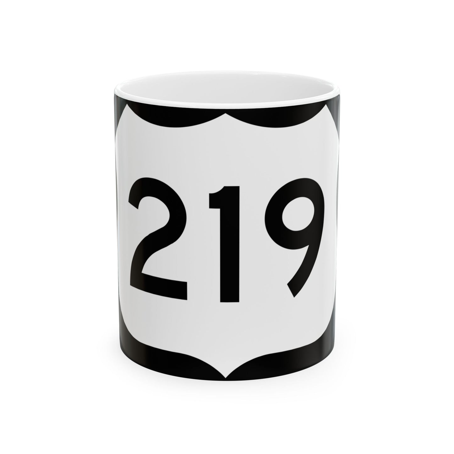 US 219 NY (New York) (Road Sign) White Coffee Mug