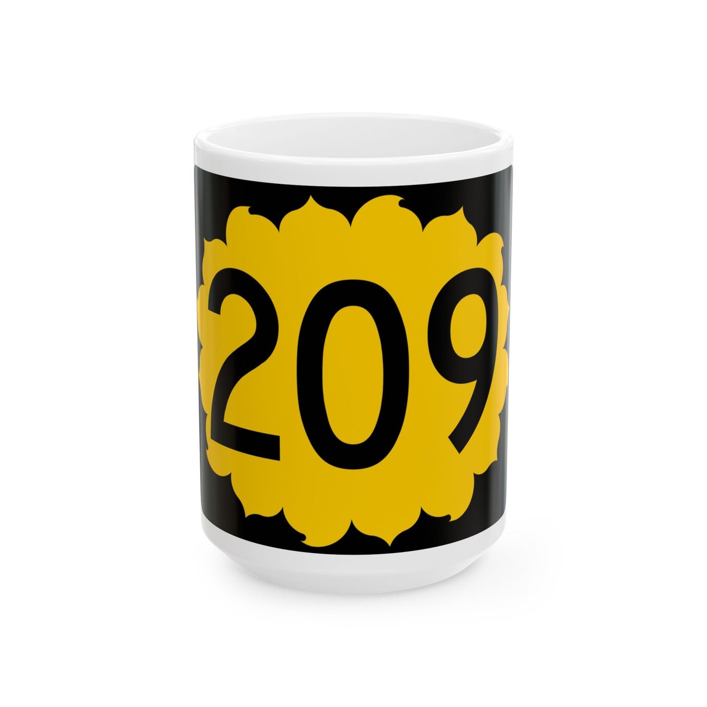 K-209 (Kansas) (Road Sign) White Coffee Mug