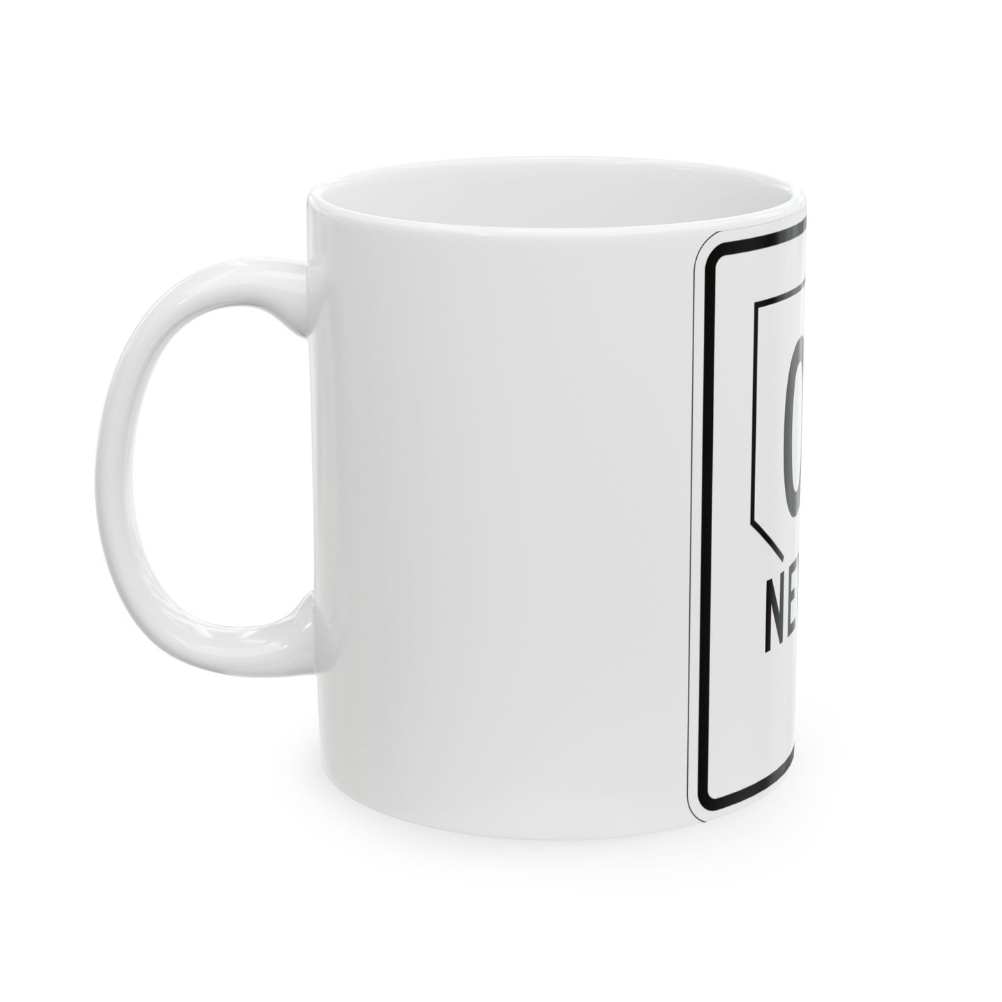Nevada 00 1955 (Nevada) (Road Sign) White Coffee Mug