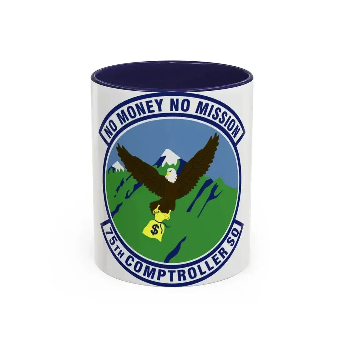 75th Comptroller Squadron (U.S. Air Force) Accent Coffee Mug 11oz Navy - Go Mug Yourself