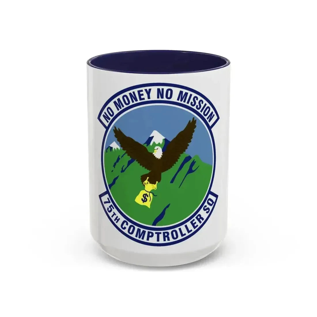 75th Comptroller Squadron (U.S. Air Force) Accent Coffee Mug 15oz Navy - Go Mug Yourself