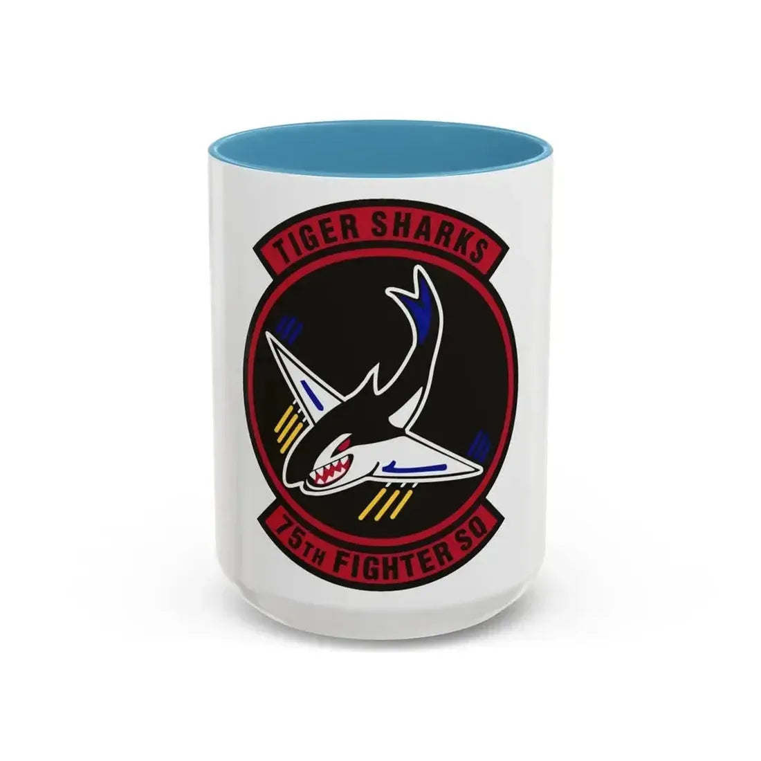 75th Fighter Squadron (U.S. Air Force) Accent Coffee Mug 15oz Light Blue - Go Mug Yourself