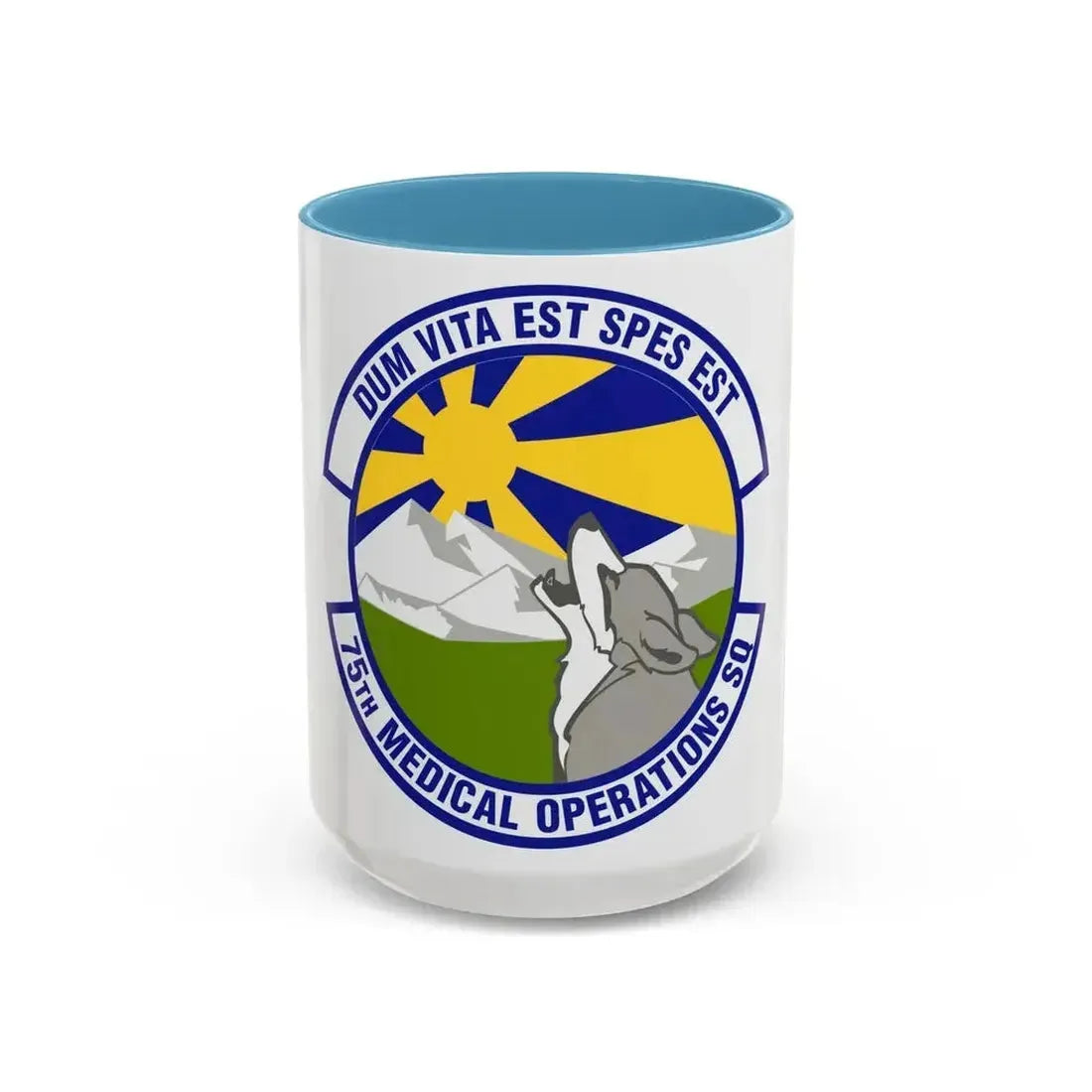 75th Medical Operations Squadron (U.S. Air Force) Accent Coffee Mug 15oz Light Blue - Go Mug Yourself