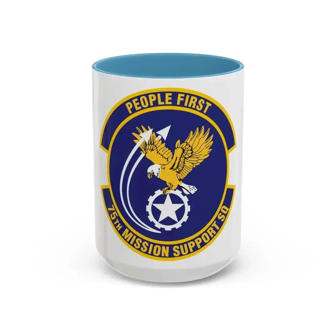 75th Mission Support Squadron (U.S. Air Force) Accent Coffee Mug 15oz Light Blue - Go Mug Yourself