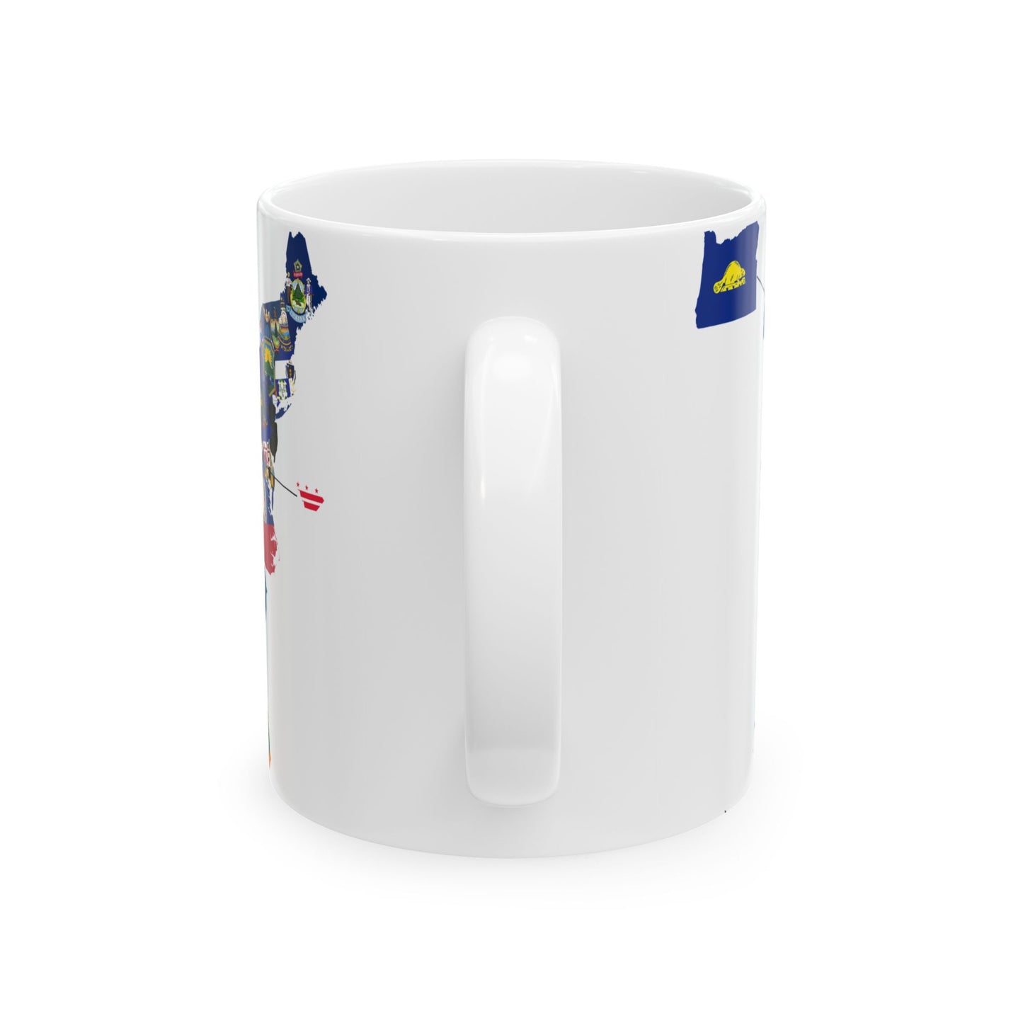 Flag-map of the US states and Washington D.C (United States) White Coffee Mug