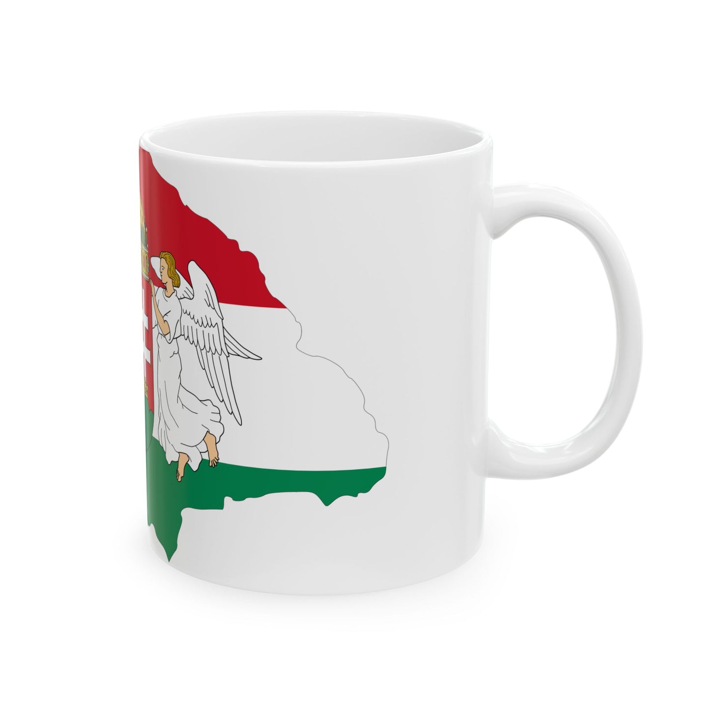 Kingdom of Hungary flag map (Hungary) White Coffee Mug