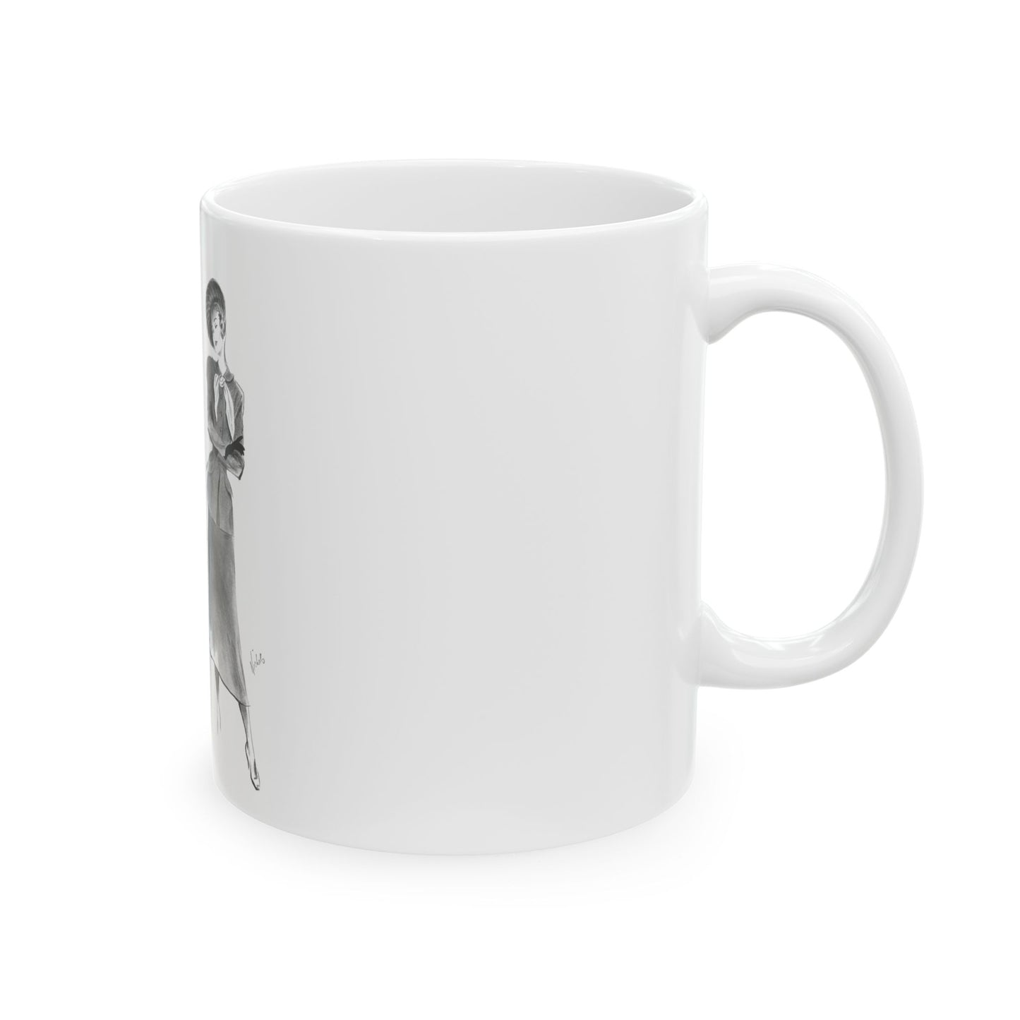 Handmachers fashion illustration (1), 1948 - White Coffee Mug