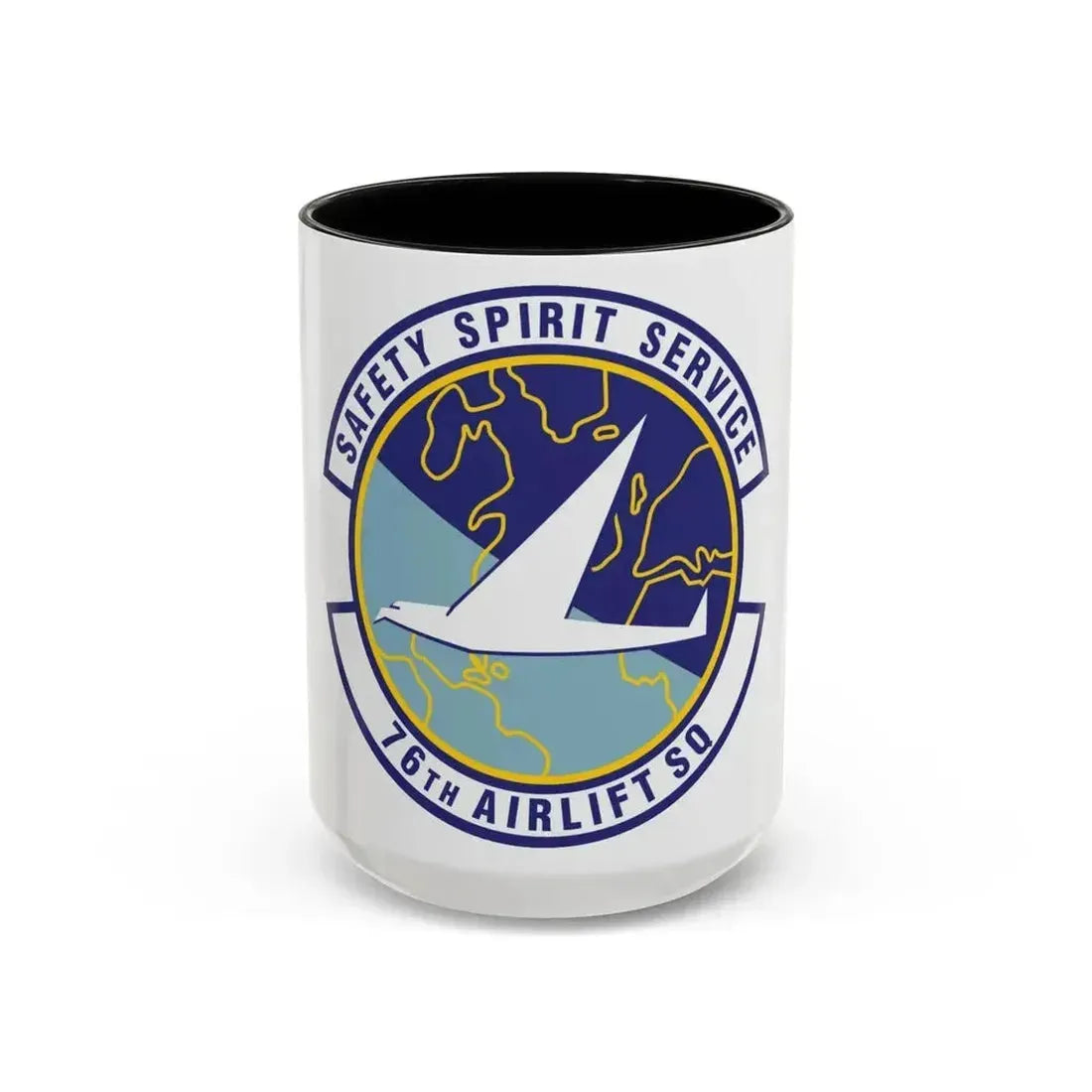 76th Airlift Squadron (U.S. Air Force) Accent Coffee Mug 15oz Black - Go Mug Yourself