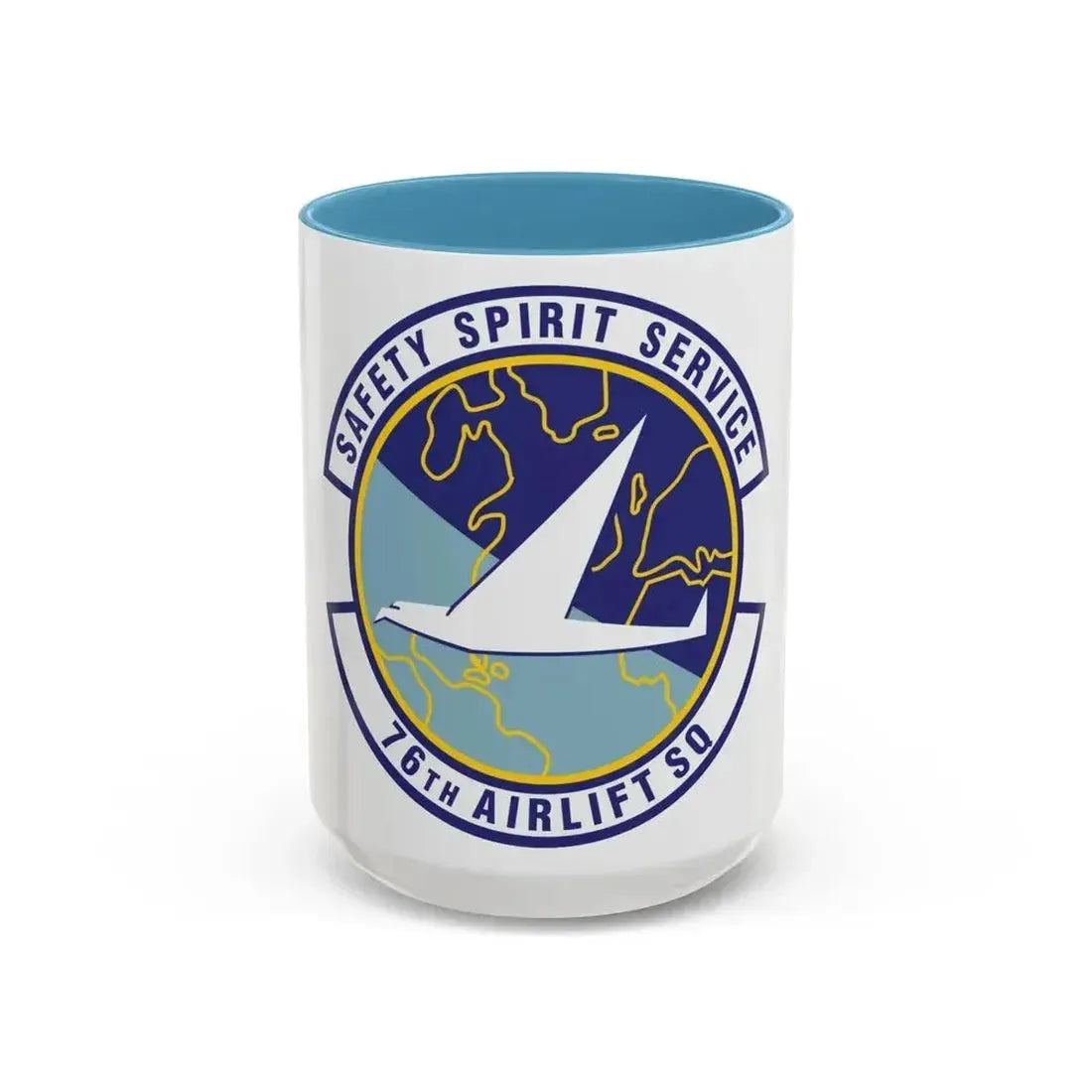 76th Airlift Squadron (U.S. Air Force) Accent Coffee Mug 15oz Light Blue - Go Mug Yourself