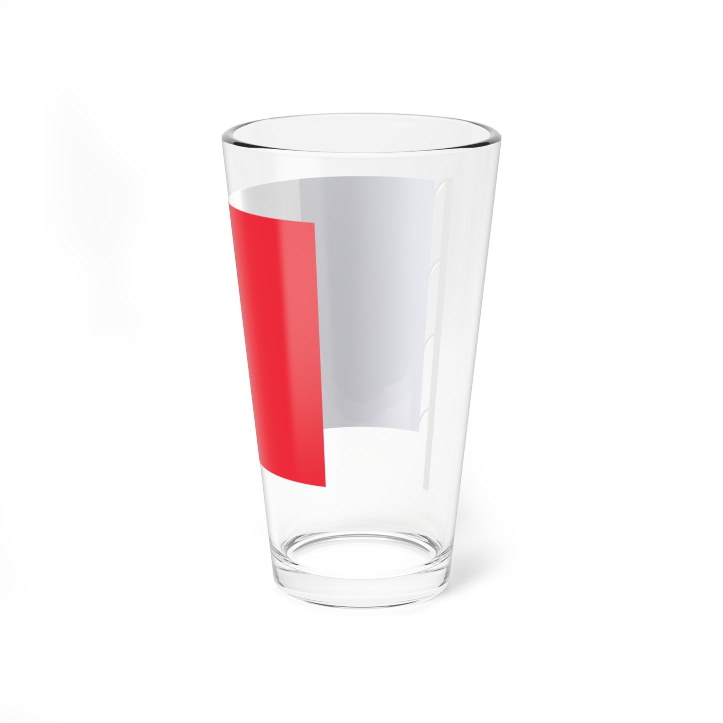 Flag of France on staff hoist left (France) Pint Glass 16oz