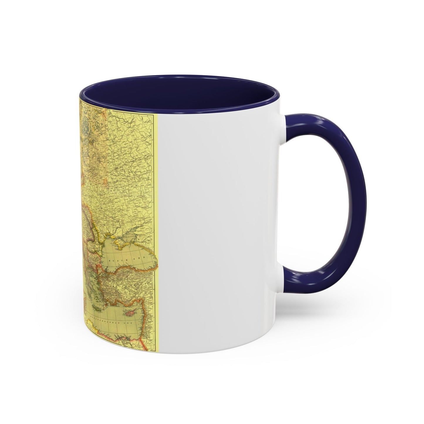 Europe and Africa and Asia (1915) (Map) Accent Coffee Mug