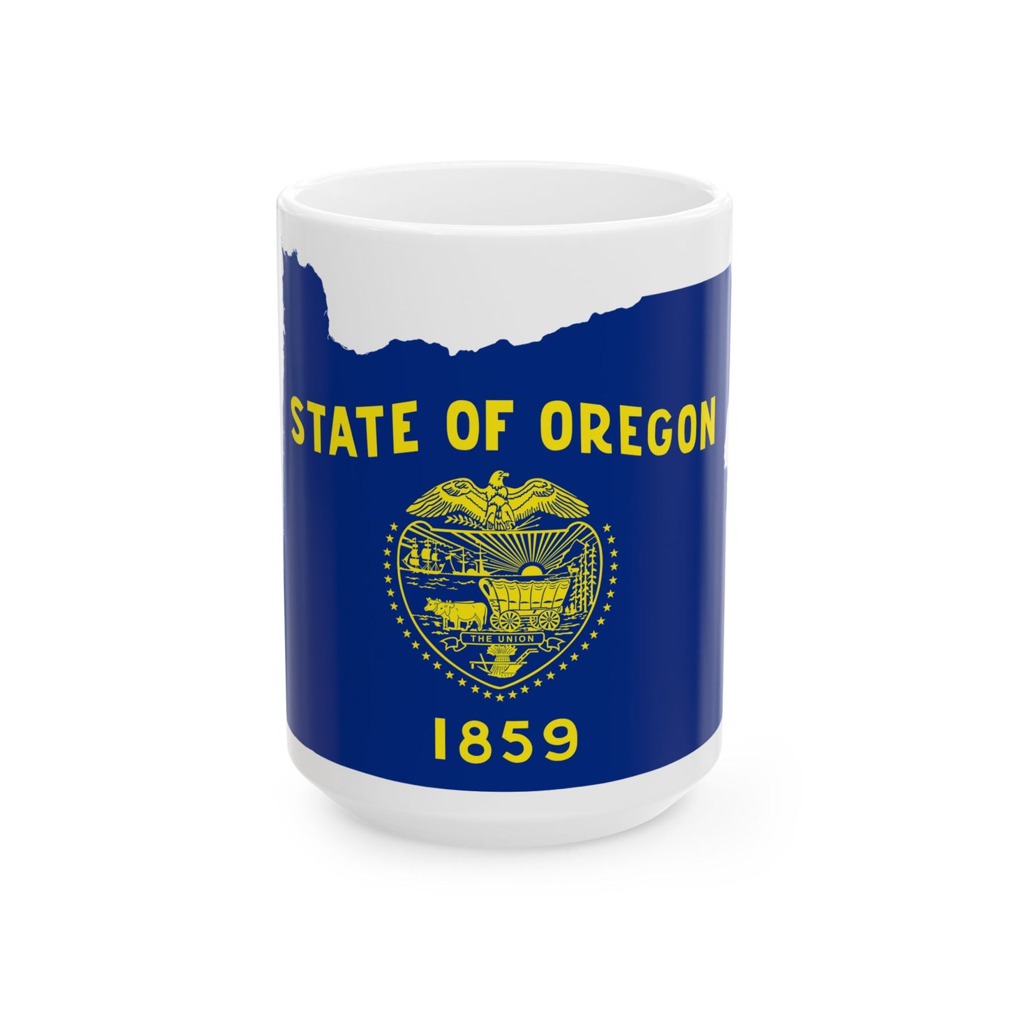 Flag-map of Oregon (United States) White Coffee Mug