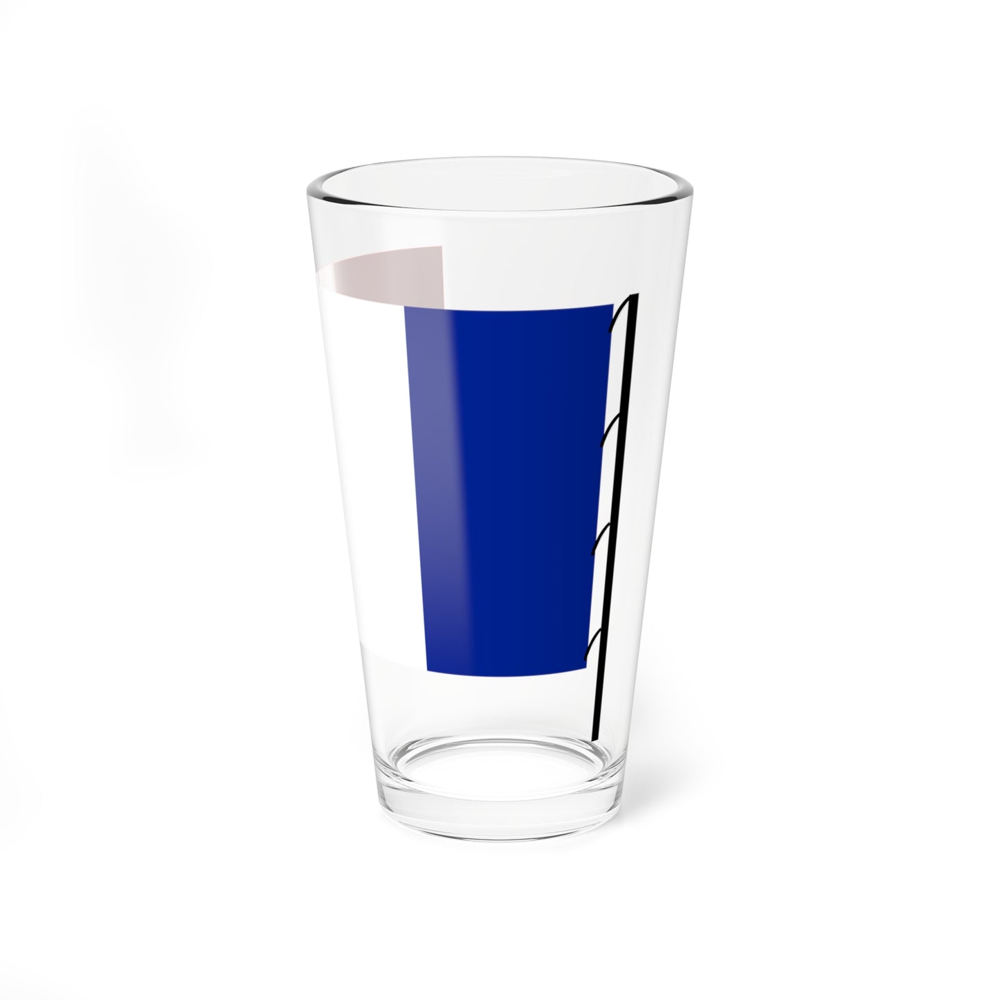 Flag of France on staff hoist right (France) Pint Glass 16oz