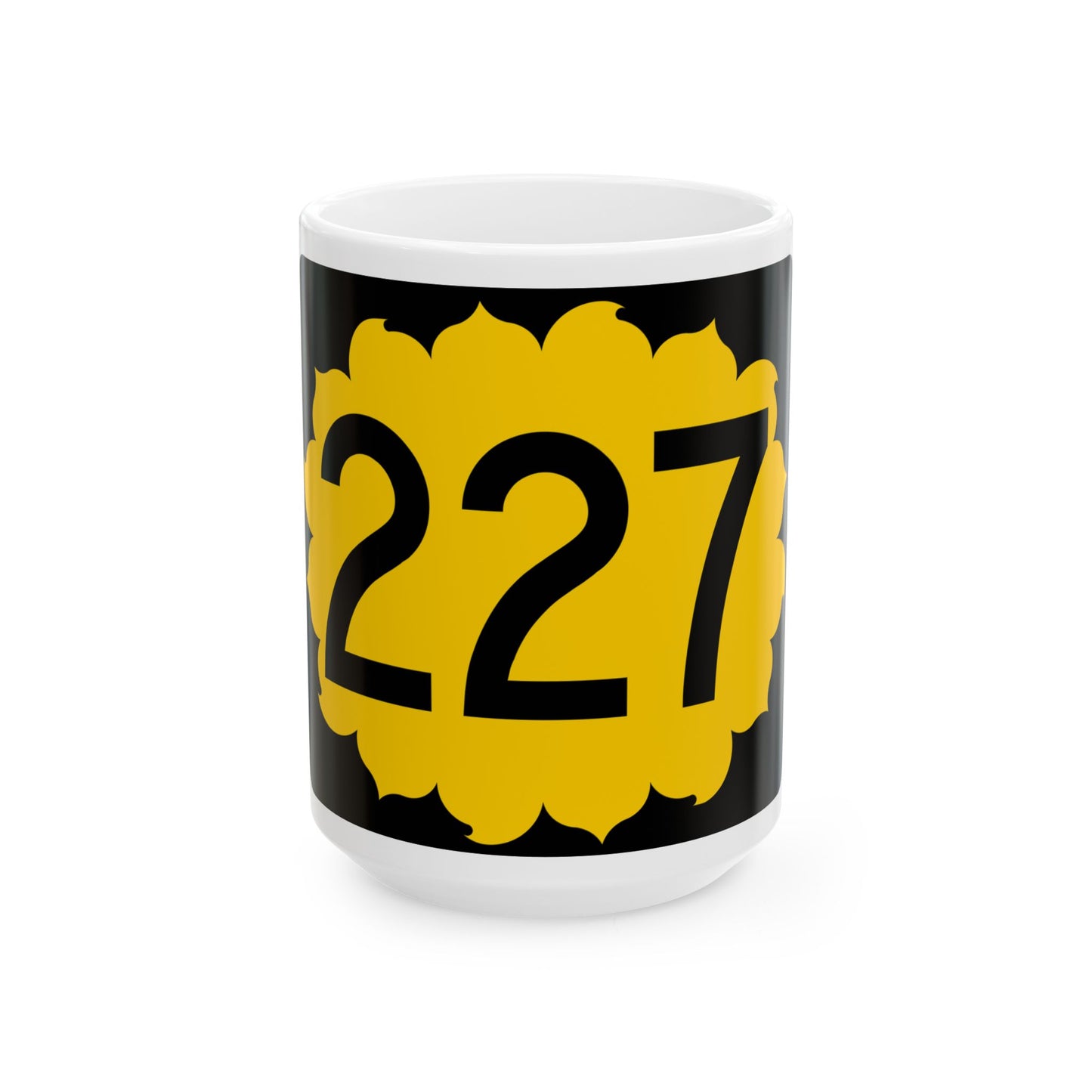 K-227 (Kansas) (Road Sign) White Coffee Mug