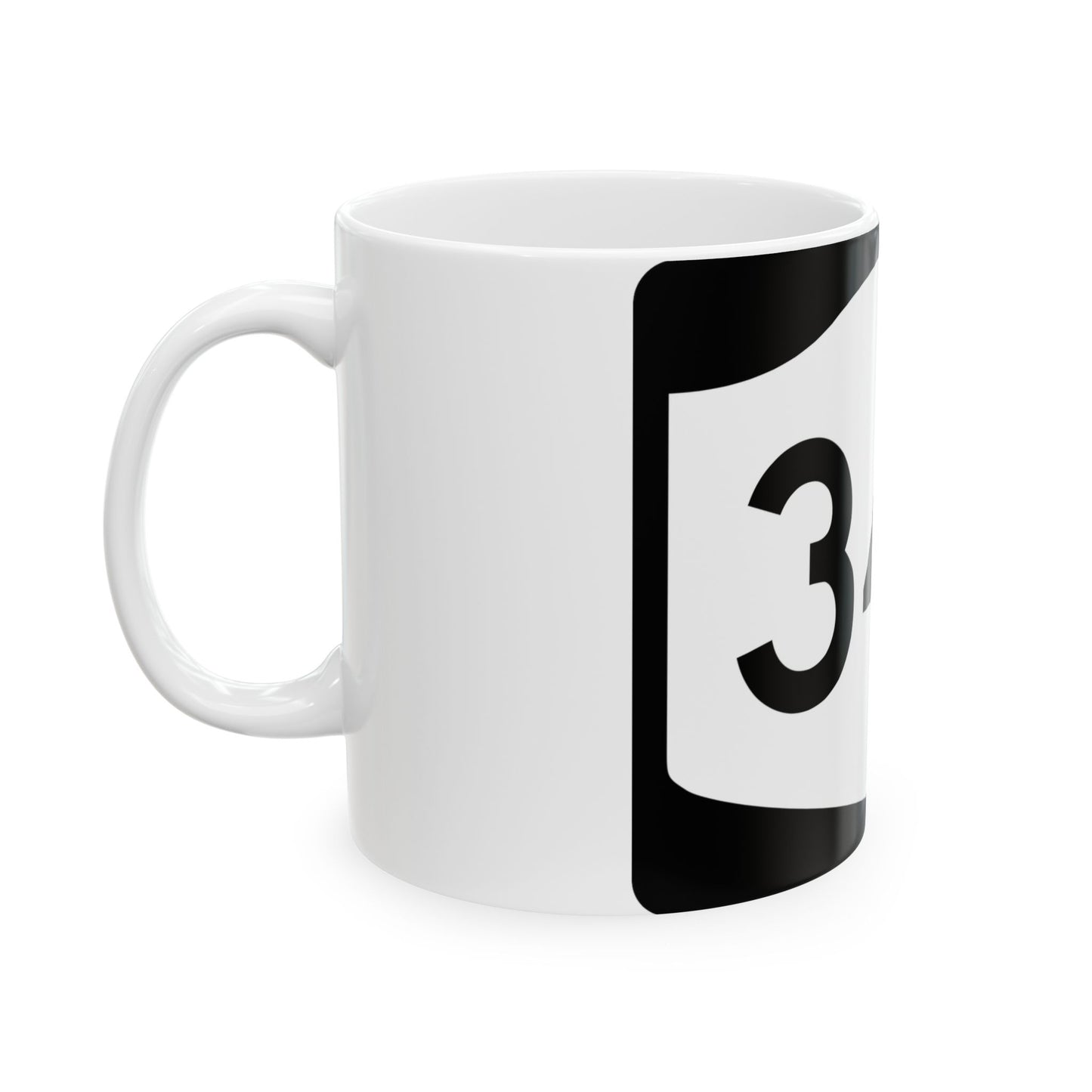 NY-34B (New York) (Road Sign) White Coffee Mug