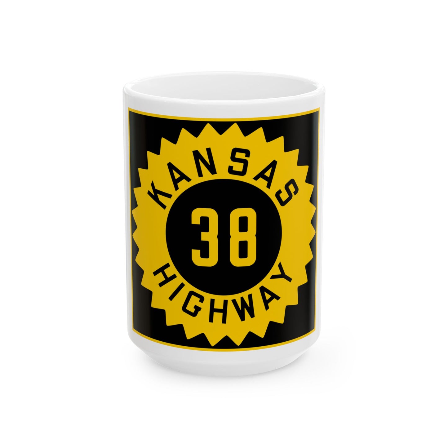 K-38 1926 (Kansas) (Road Sign) White Coffee Mug
