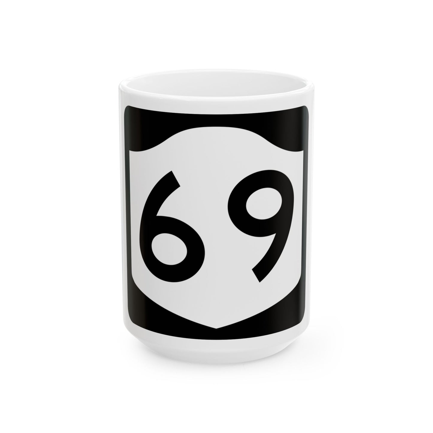 NY-69 (New York) (Road Sign) White Coffee Mug