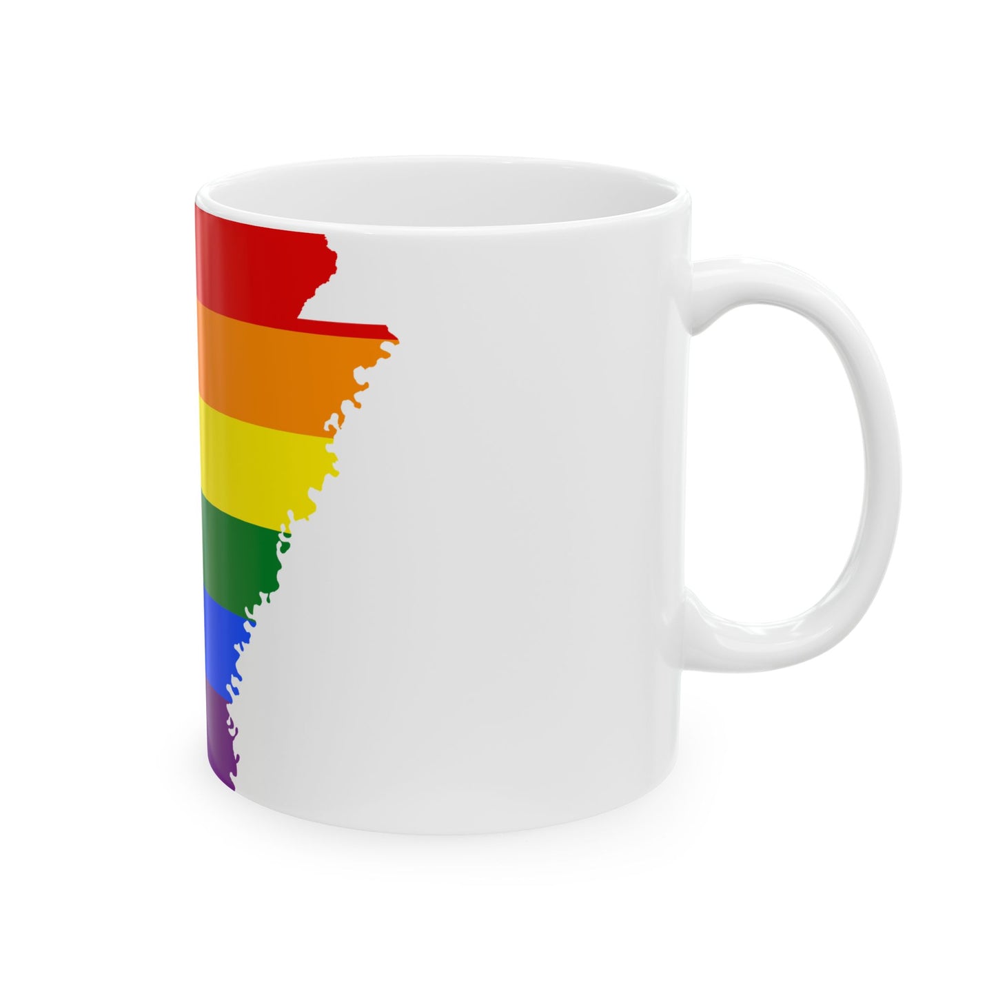 LGBT flag map of Arkansas (United States) White Coffee Mug