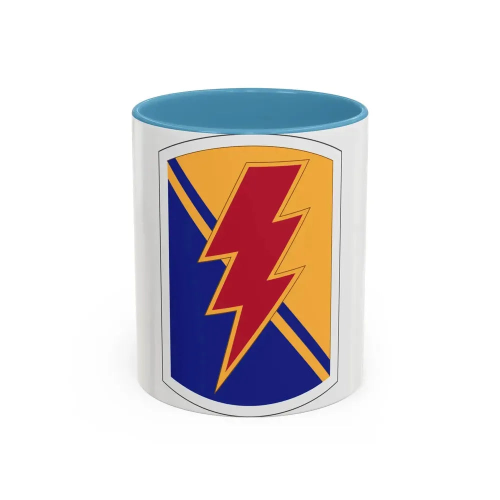 79 Infantry Brigade Combat Team insignia (U.S. Army) Accent Coffee Mug 11oz Light Blue - Go Mug Yourself