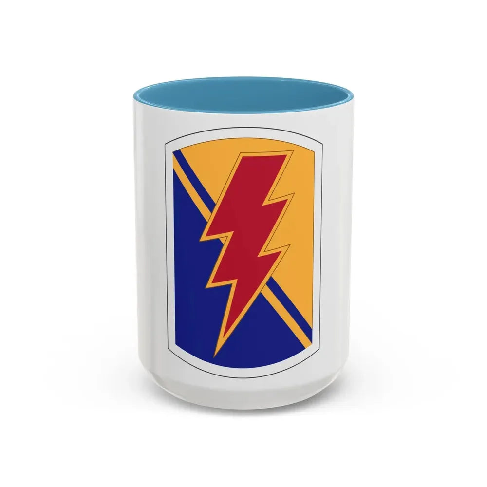 79 Infantry Brigade Combat Team insignia (U.S. Army) Accent Coffee Mug 15oz Light Blue - Go Mug Yourself