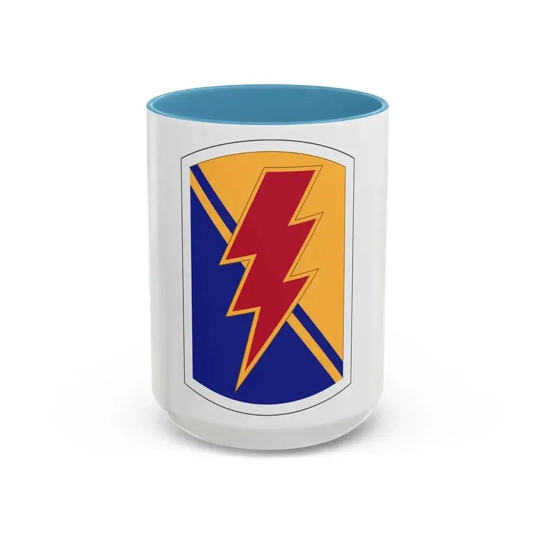 79 Infantry Brigade Combat Team insignia (U.S. Army) Accent Coffee Mug 15oz Light Blue - Go Mug Yourself