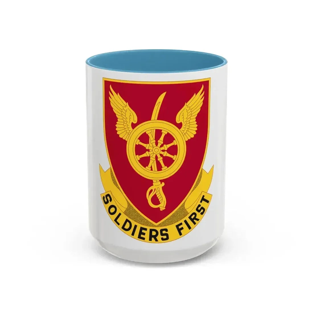 79 Ordnance Battalion Obsolete Insignia (U.S. Army) Accent Coffee Mug 15oz Light Blue - Go Mug Yourself