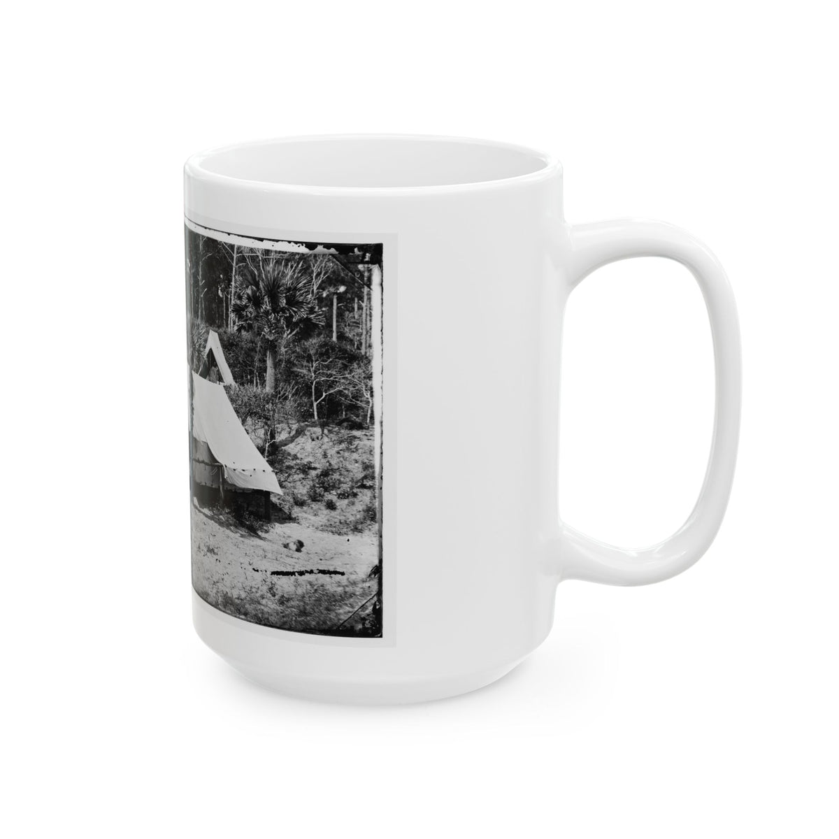 Morris Island, South Carolina. General Quincy A. Gillmore In Front Of His Tent 001 (U.S. Civil War) White Coffee Mug