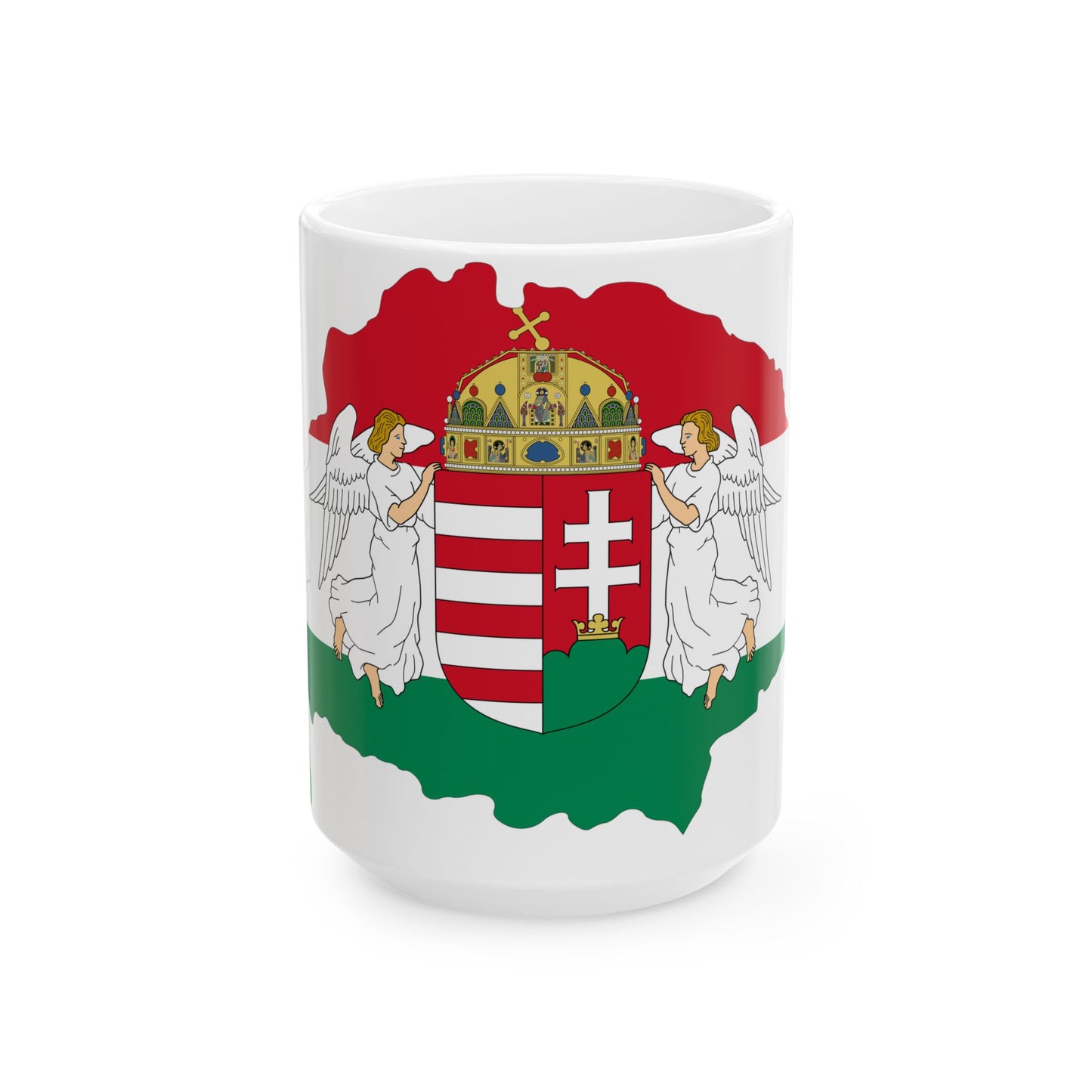 Kingdom of Hungary flag map (Hungary) White Coffee Mug