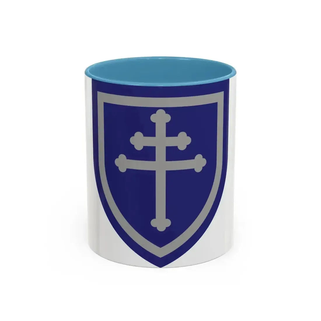 79th Infantry Division SSI (U.S. Army) Accent Coffee Mug 11oz Light Blue - Go Mug Yourself