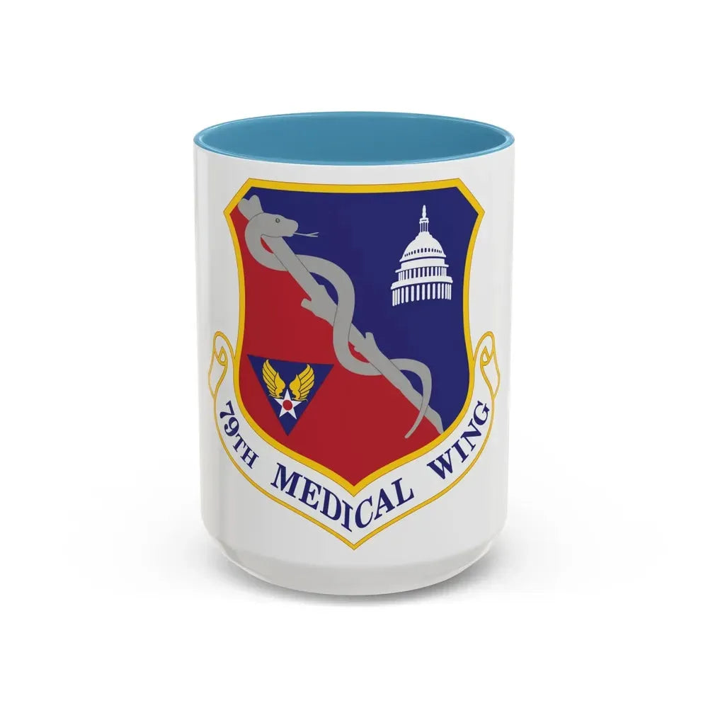 79th Medical Wing (U.S. Air Force) Accent Coffee Mug 15oz Light Blue - Go Mug Yourself