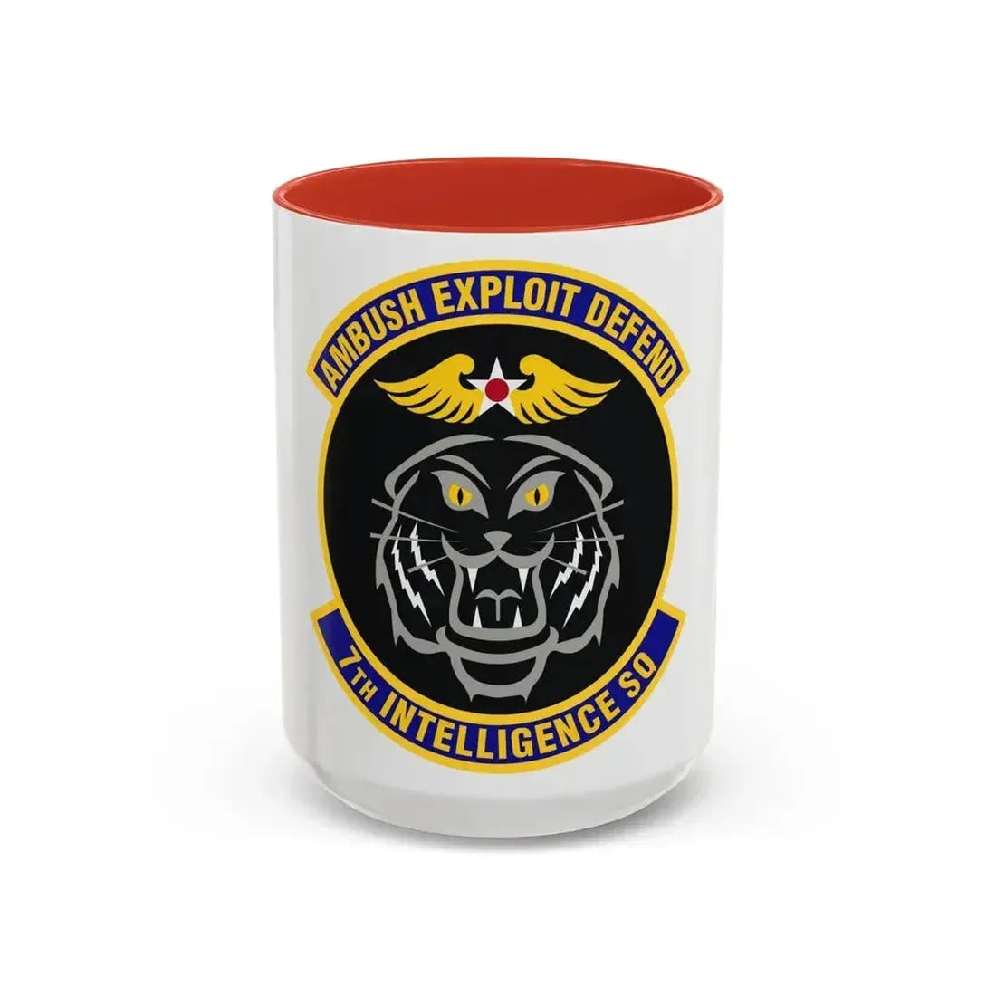 7th Intelligence Squadron (U.S. Air Force) Accent Coffee Mug 15oz Red - Go Mug Yourself