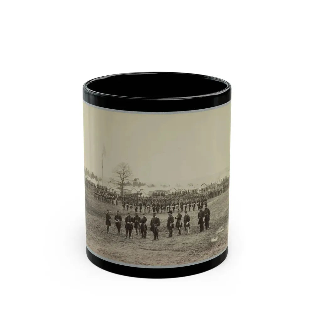 7th New York Cavalry-- Gen. I. N. Palmer & Staff In Foreground-- Camp Near Washington, D. C. (U.S. Civil War) Black Coffee Mug 11oz - Go Mug Yourself