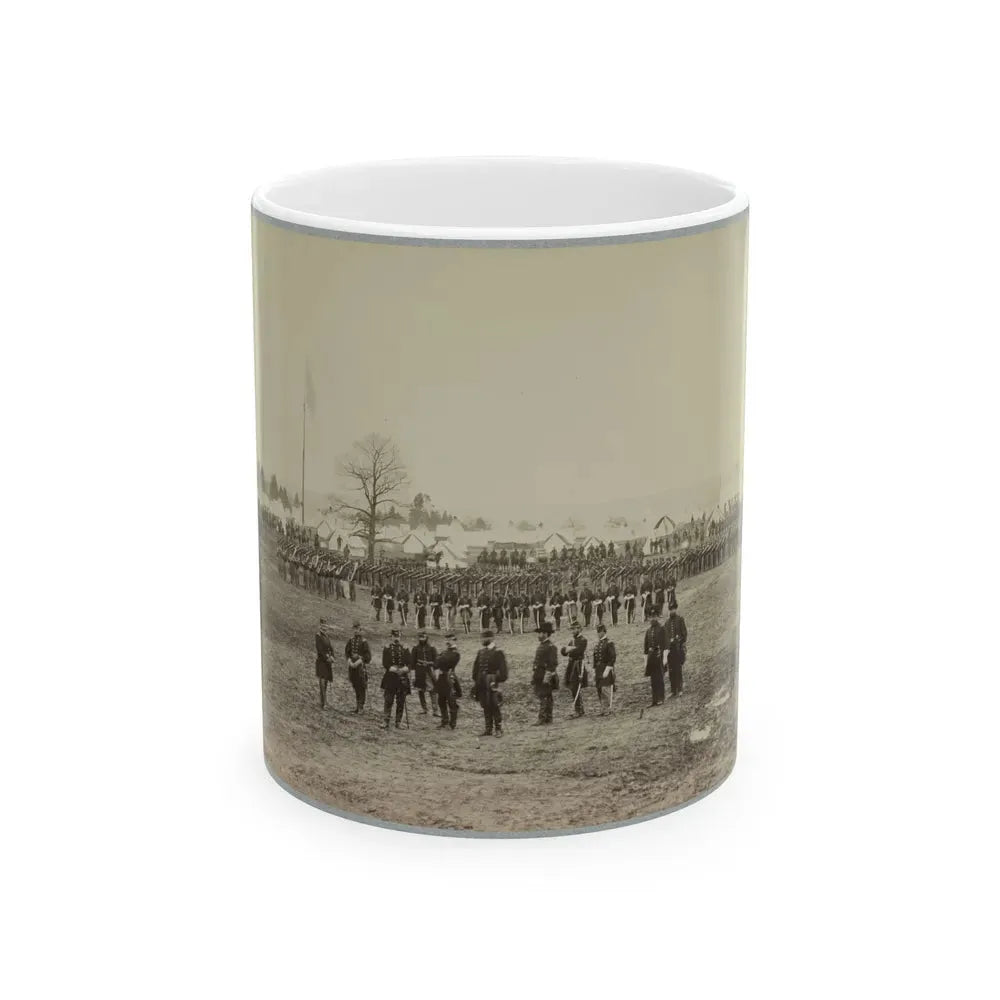 7th New York Cavalry-- Gen. I. N. Palmer & Staff In Foreground-- Camp Near Washington, D. C. (U.S. Civil War) White Coffee Mug 11oz - Go Mug Yourself