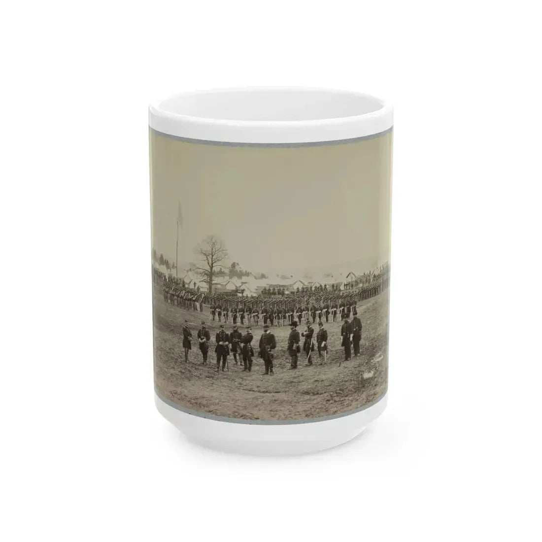 7th New York Cavalry-- Gen. I. N. Palmer & Staff In Foreground-- Camp Near Washington, D. C. (U.S. Civil War) White Coffee Mug 15oz - Go Mug Yourself