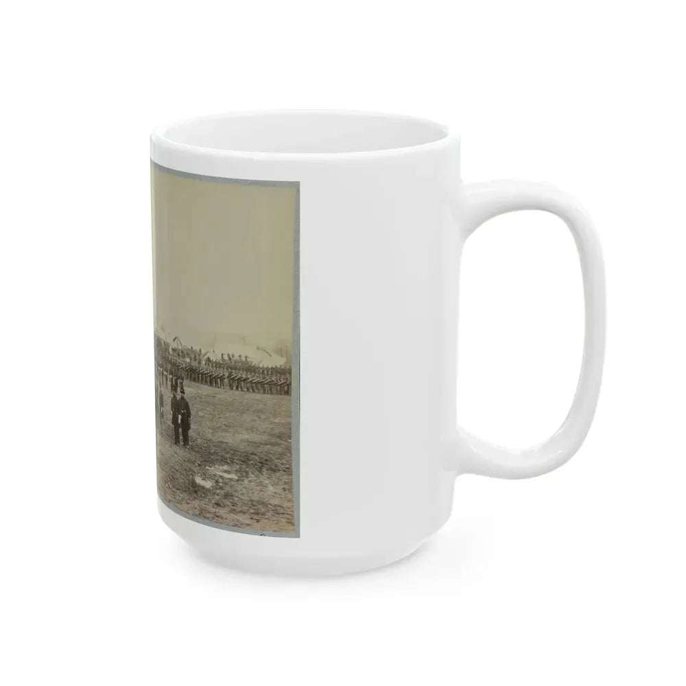 7th New York Cavalry-- Gen. I. N. Palmer & Staff In Foreground-- Camp Near Washington, D. C. (U.S. Civil War) White Coffee Mug - Go Mug Yourself