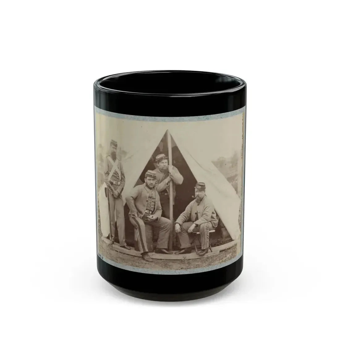 7th New York State Militia, Camp Cameron, D.C., 1861 003(2) (U.S. Civil War) Black Coffee Mug 15oz - Go Mug Yourself