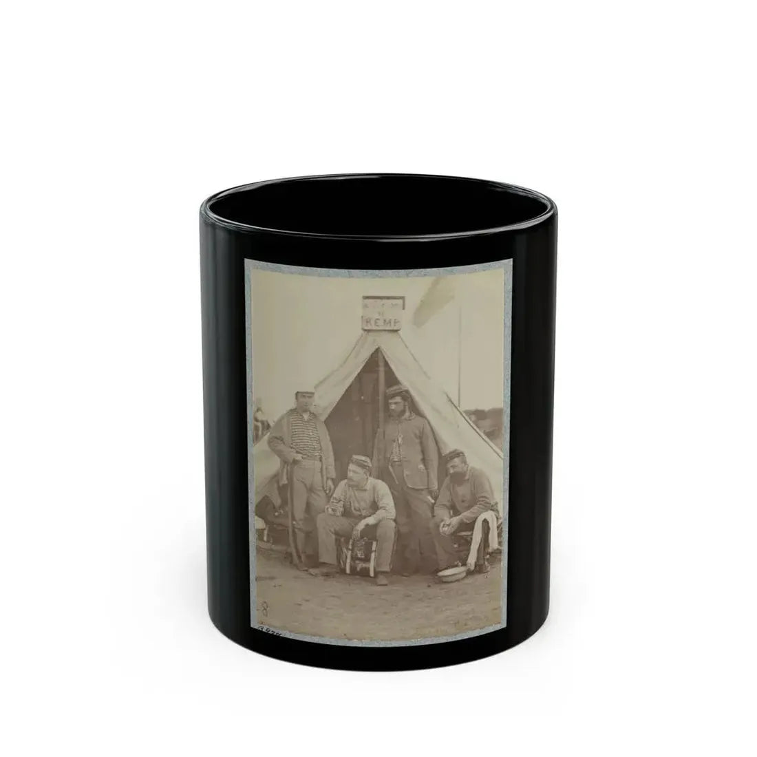7th New York State Militia, Camp Cameron, D.C., 1861 021 (U.S. Civil War) Black Coffee Mug 11oz - Go Mug Yourself