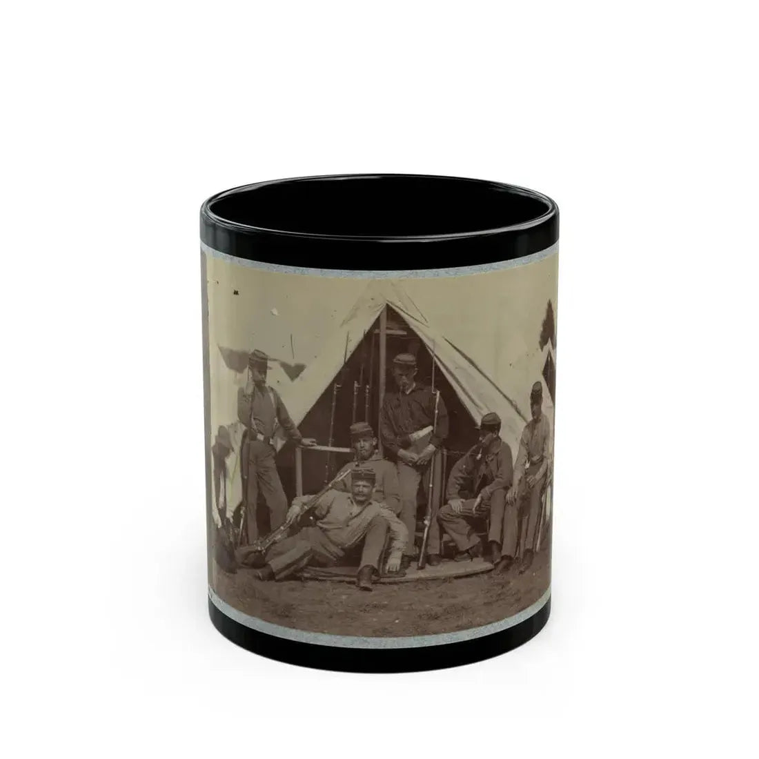 7th New York State Militia, Camp Cameron, D.C., 1861 030 (U.S. Civil War) Black Coffee Mug 11oz - Go Mug Yourself