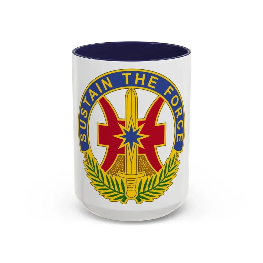8 Sustainment Command 2 (U.S. Army) Accent Coffee Mug 15oz Navy - Go Mug Yourself