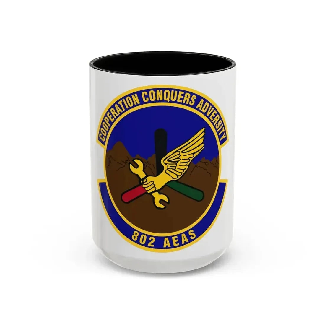 802d Air Expeditionary Advisory Squadron (U.S. Air Force) Accent Coffee Mug 15oz Black - Go Mug Yourself
