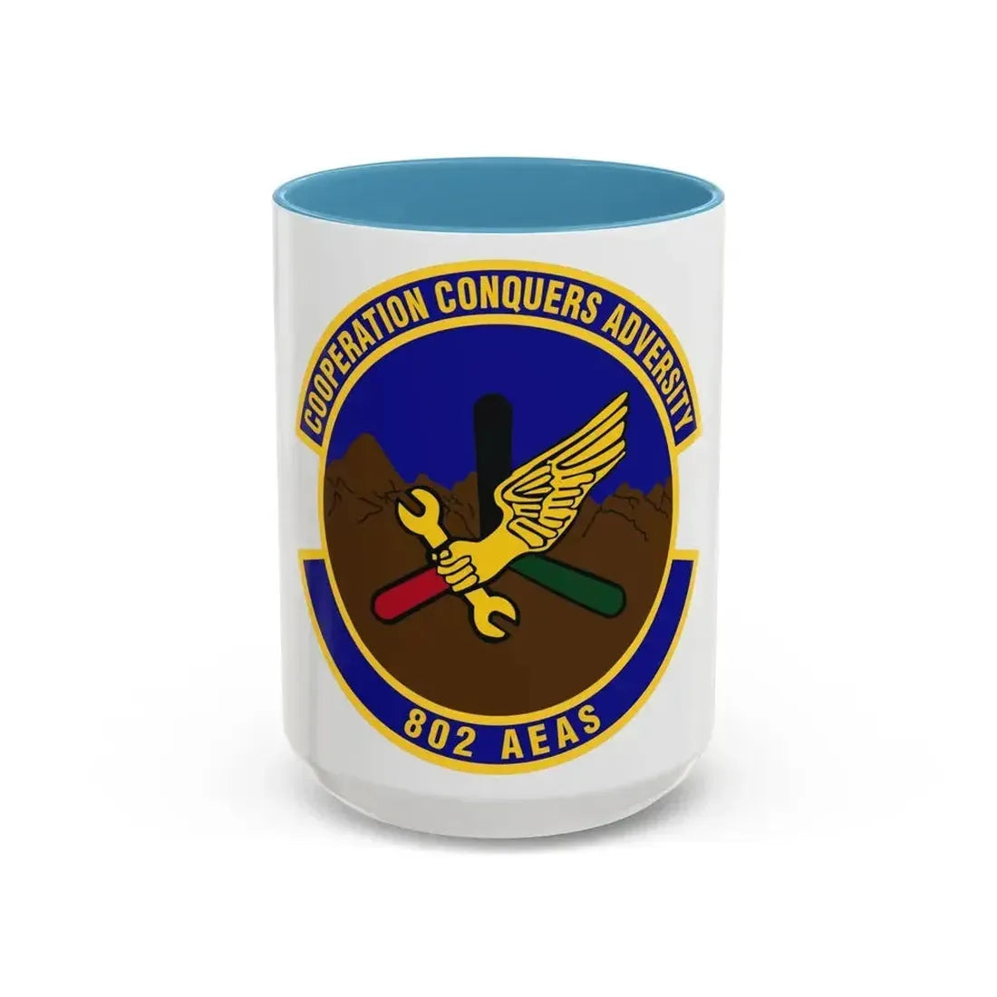 802d Air Expeditionary Advisory Squadron (U.S. Air Force) Accent Coffee Mug 15oz Light Blue - Go Mug Yourself