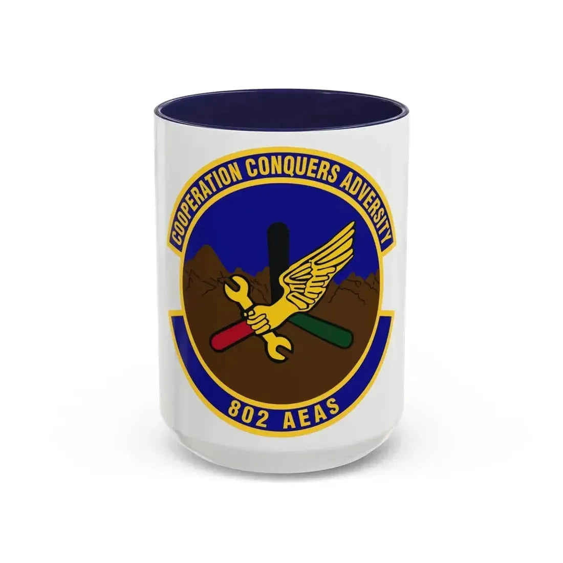 802d Air Expeditionary Advisory Squadron (U.S. Air Force) Accent Coffee Mug 15oz Navy - Go Mug Yourself