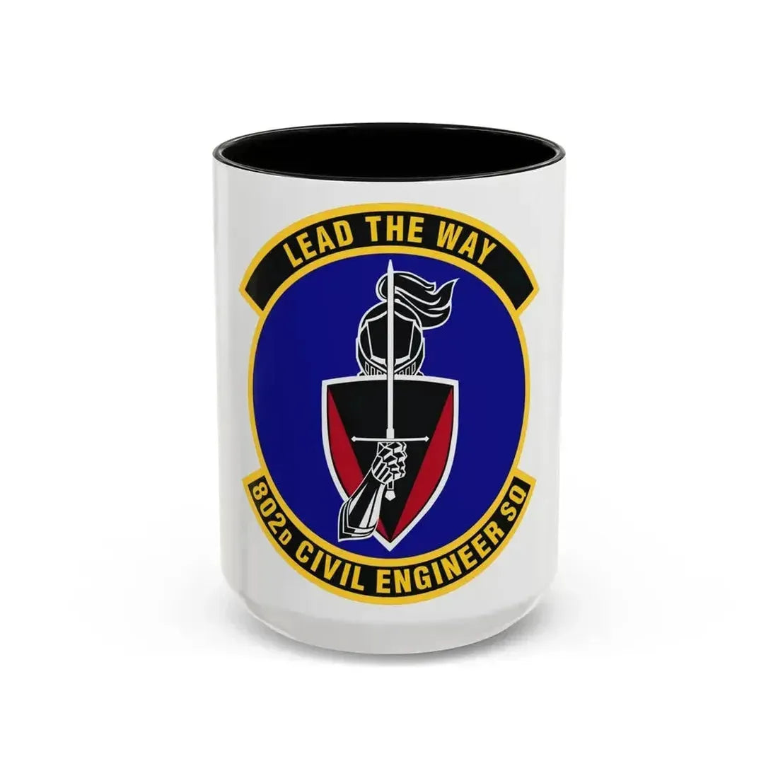 802d Civil Engineer Squadron (U.S. Air Force) Accent Coffee Mug 15oz Black - Go Mug Yourself