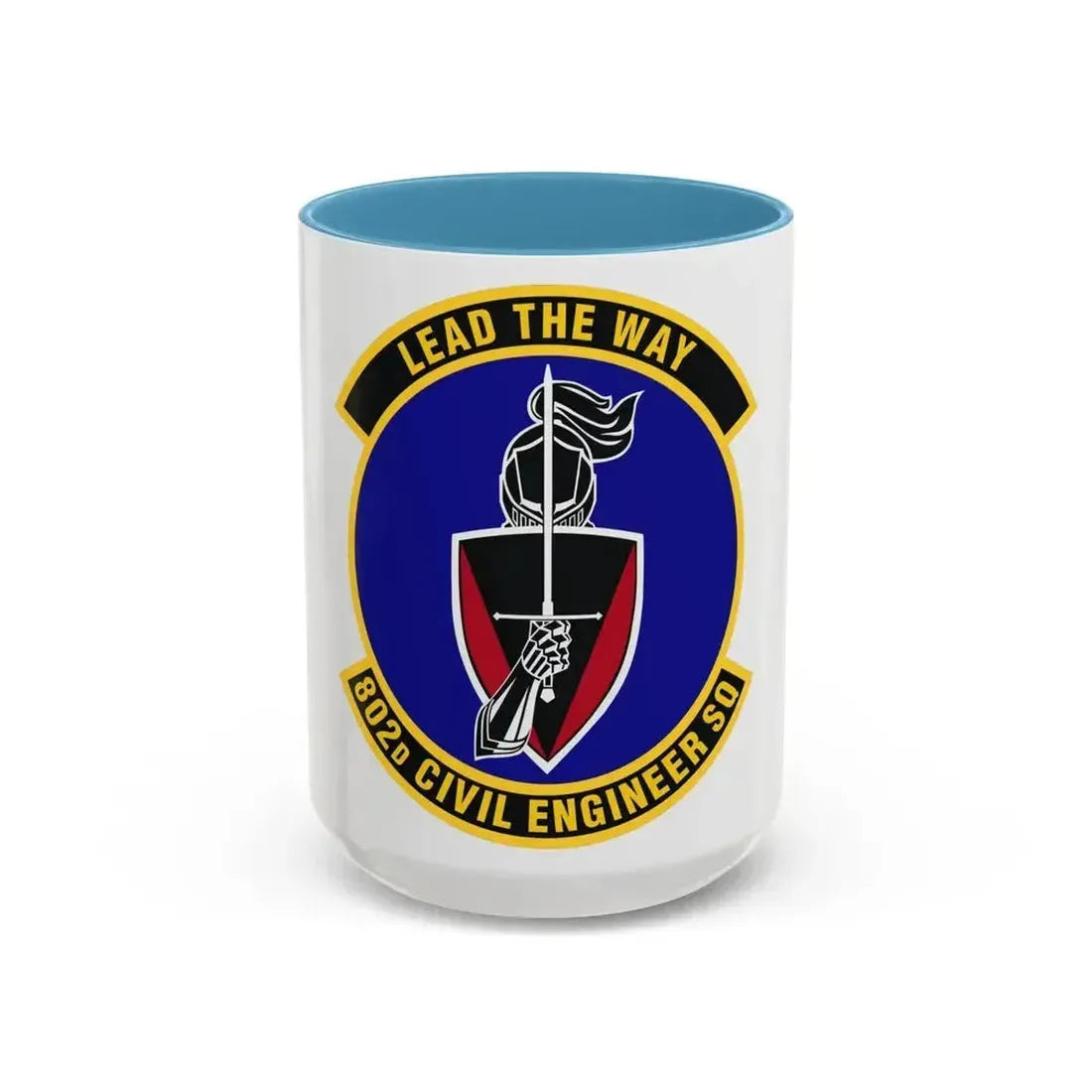 802d Civil Engineer Squadron (U.S. Air Force) Accent Coffee Mug 15oz Light Blue - Go Mug Yourself